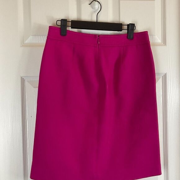Ann Taylor Women 4P Pink Skirt Back Zip Straight Pencil Knee Length Buttons N2 - Picture 4 of 12